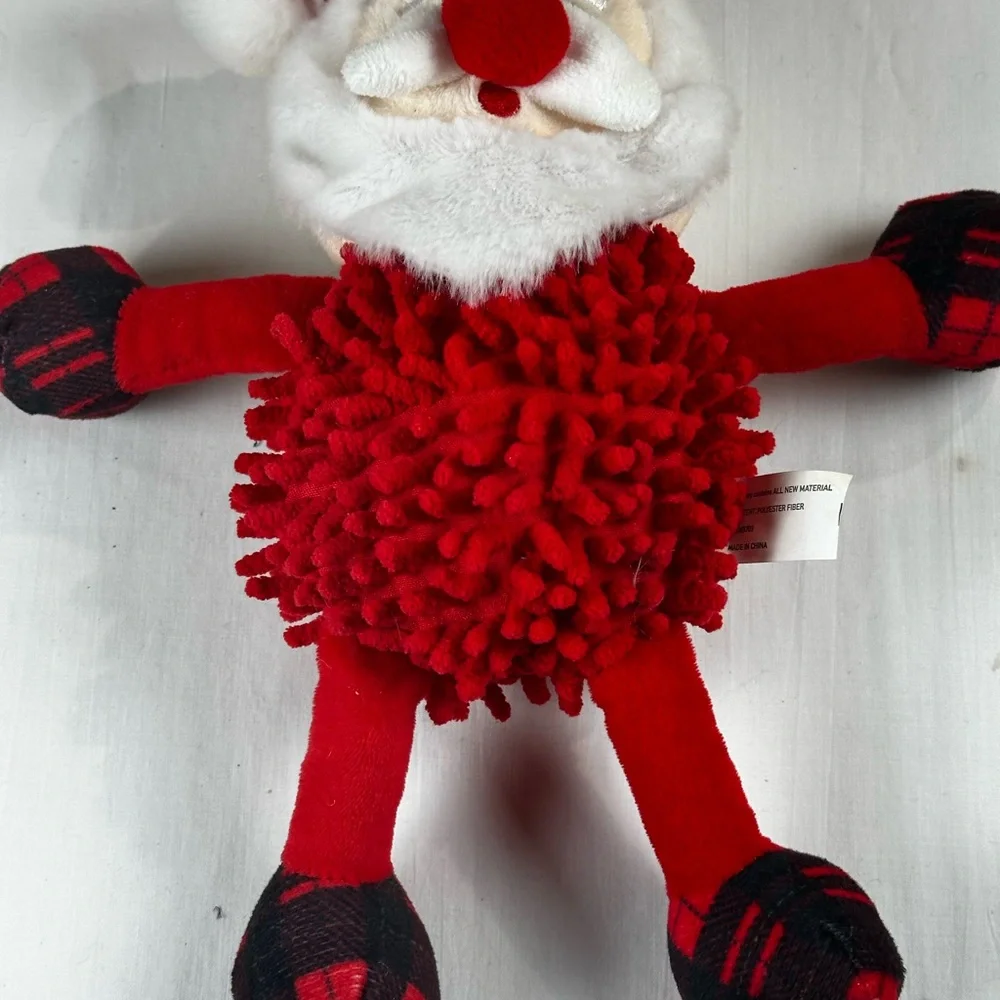 Santa Dog Toy Textured Pet Toy Squeaker